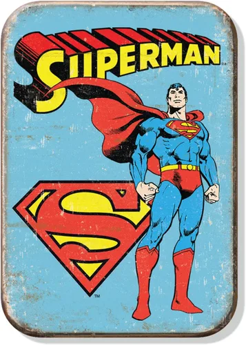 Desperate Enterprises Superman - Imán retro para refrigerador, divertidos imanes para oficina, hogar y escuela, fabricado en los Estados Unidos