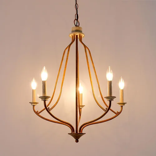 Miniatura 7 de Lámpara de araña retro de bronce de 5 luces, 25 pulgadas, estilo rústico antiguo, para isla de cocina, comedor y sala de estar (bronce retro)