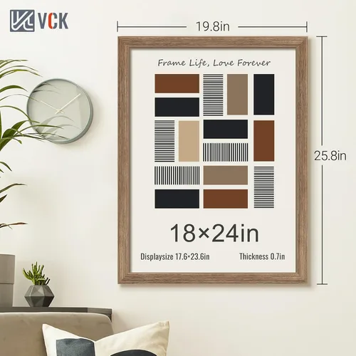 Miniatura 254 de VCK Marcos para póster de madera maciza de 22.375 x 34 pulgadas, marco de fotos A1 negro con montaje en pared, paquete de 3