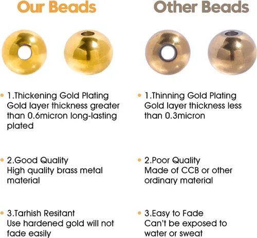 Miniatura 3 de 400 cuentas espaciadoras redondas de acero inoxidable 304 para hacer joyas, cuentas de metal lisas sin costuras, 0.157 pulgadas para hacer collares