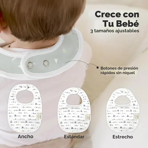Miniatura 4 de Paquete de 8 baberos orgánicos para bebés niños, niñas - baberos de algodón suave para babear y dentición para bebé niña y niño, extra absorbentes