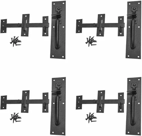 Miniatura 25 de Renovators Supply Manufacturing Acabado negro de la capa del polvo del pestillo de la puerta del pulgar de Norfolk del hierro forjado