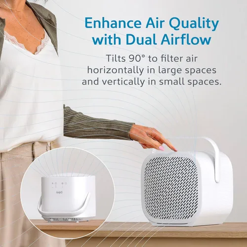 Miniatura 2 de Pure Enrichment PureZone DUO - Purificador de aire de mesa True HEPA, flujo de aire de doble dirección, filtración de 3 etapas que captura polvo