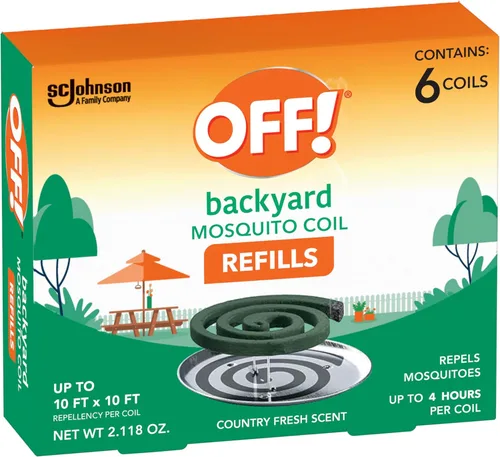 OFF! Repuestos de bobina repelente de mosquitos para patio trasero, perfecto para patios al aire libre, aroma fresco, 6 unidades