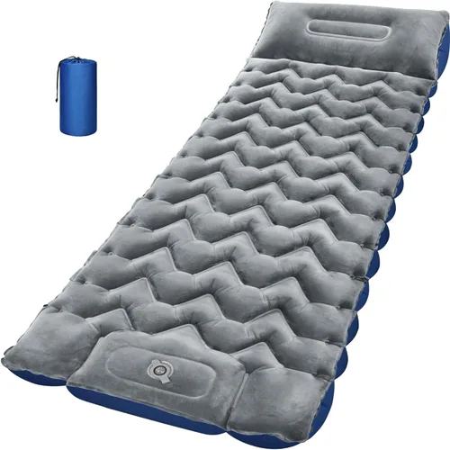 Miniatura 13 de Almohadilla de dormir para camping Oramoose, colchón inflable ultraligero de 4 pulgadas de grosor con almohada, almohadilla de dormir con bomba