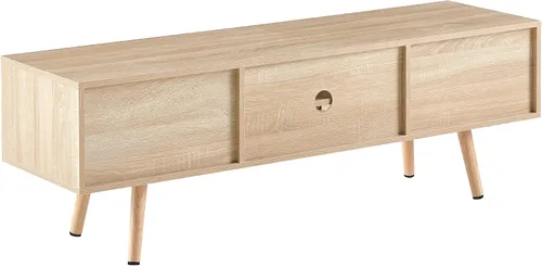 Miniatura 8 de Soporte de TV de ratán natural para TV de 60 pulgadas, centro de entretenimiento bohemio con almacenamiento, soporte de TV moderno de mediados
