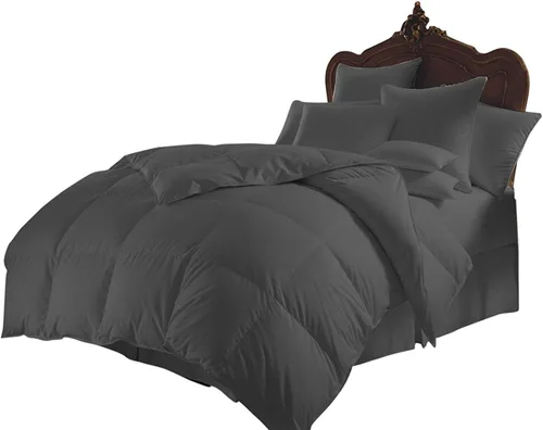 Miniatura 5 de Lujoso edredón acolchado ultra suave de 1 pieza de plumón de ganso alternativo de 300 GSM, 600 hilos, 100% algodón orgánico puro