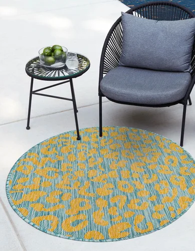 Miniatura 50 de Unique Loom Outdoor Safari Collection Alfombra de área - Leopardo (4 pies 1 pulgada x 6 pies 1 pulgada rectangular, gris claro/gris)