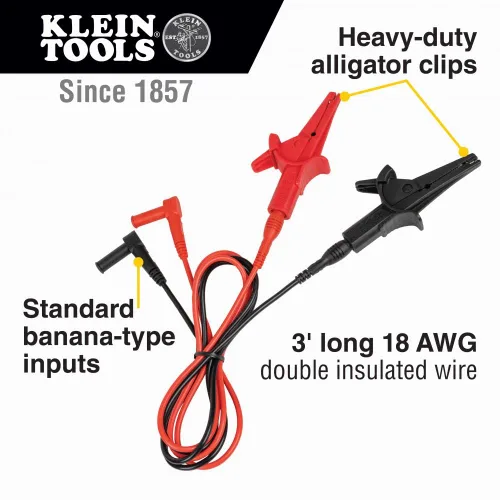 Miniatura 6 de Klein Tools Multímetro MM450, medidor digital delgado, TRMS de rango automático, voltaje AC/CC de 600V, corriente, resistencia, temperatura