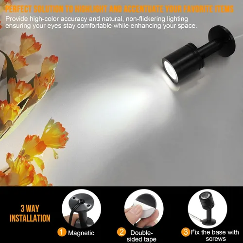 Miniatura 4 de Mini foco LED para interiores, iluminación decorativa para estantes de exhibición, pinturas, plantas, joyas, escaparate, debajo del gabinete, luz