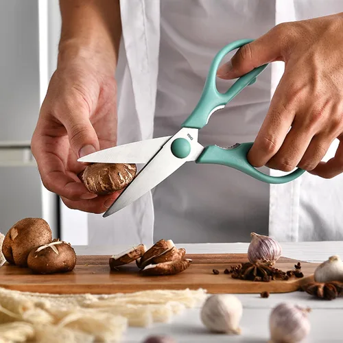 Miniatura 3 de Tijeras de cocina, juego de tijeras de cocina rosas Rkqoa, tijeras resistentes para cocinar, aptas para lavavajillas, tijeras de acero inoxidable