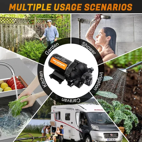 Miniatura 6 de Bomba Maceradora para RV 12V 12GPM Bomba de Alcantarillado Autocebante, Bomba Trituradora de Aguas Residuales de Liberación Rápida, Bomba de Aguas