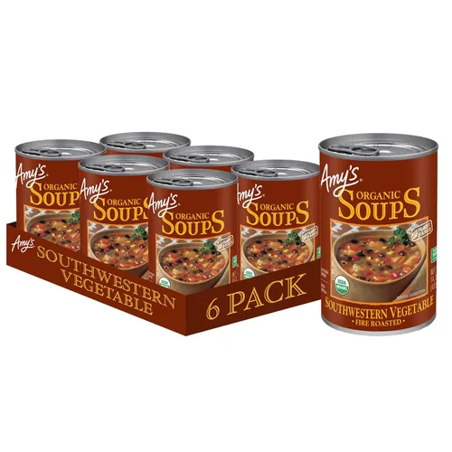 Miniatura 24 de Sopa Amy's, vegana, sin gluten, orgánica de verduras italianas rústicas (champiñones, arroz integral y frijoles) 14 oz (paquete de 12)
