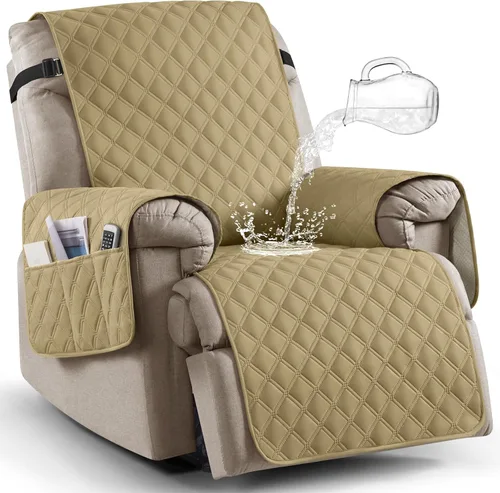 Miniatura 17 de Ruaozz Funda para Silla Reclinable 100% Impermeable Antideslizante de Tamaño Grande Funda Reclinable para Silla Reclinable Grande Funda de Asiento