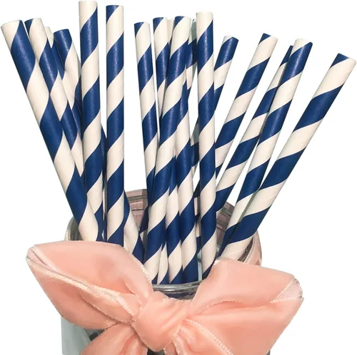 Miniatura 10 de Pajitas de papel a rayas rosas y blancas, lindo popote de ducha rosa para niñas, pajitas de princesa, paja de rayas pastel para proveedores de rayas