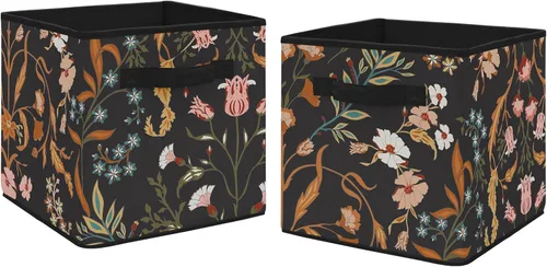 Miniatura 10 de Sweet Jojo Designs Cajas de almacenamiento plegables de tela con hojas florales, cajas organizadoras de juguetes para niños y bebés, juego de 2