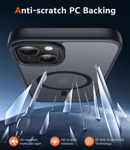 Miniatura 277 de FNTCASE Funda para iPhone 13 Pro-Max: Fundas magnéticas transparentes compatibles con Magsafe Slim anti amarillamiento protección contra caídas