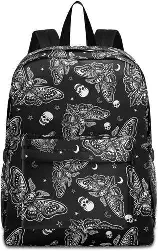 Miniatura 24 de MNSRUU Mochila para estudiantes para la escuela, Halloween, mochila luminosa de murciélagos para laptop, mochila estética para niñas, niños, mochila