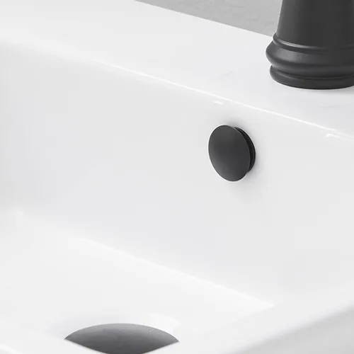 Miniatura 2 de Tapa de desbordamiento para lavabo de lavabo, inserción de latón negro mate en agujero redondo tapas paquete 0f 2 por Homevacious