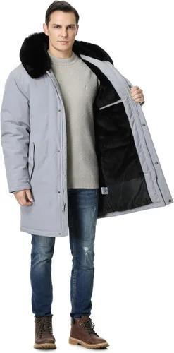 Miniatura 5 de Abrigo de invierno impermeable para hombre, cálido y largo, parka, resistente al viento y al agua, con capucha