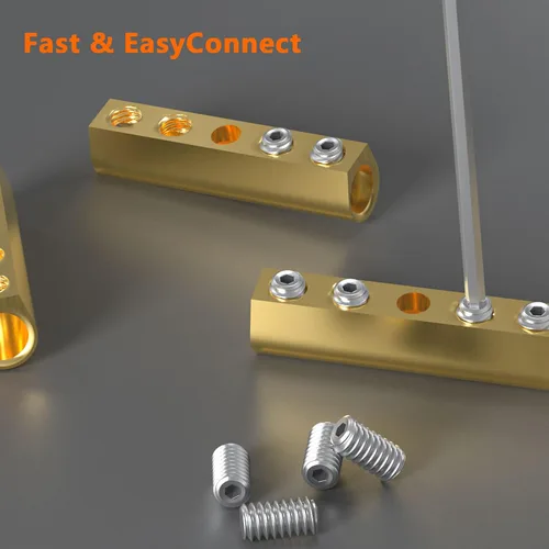 Miniatura 6 de GKG Kit de tuercas de conectores de alambre de calibre 10-6 AWG, terminales de conexión de cableado de latón 80A con extremo termorretráctil