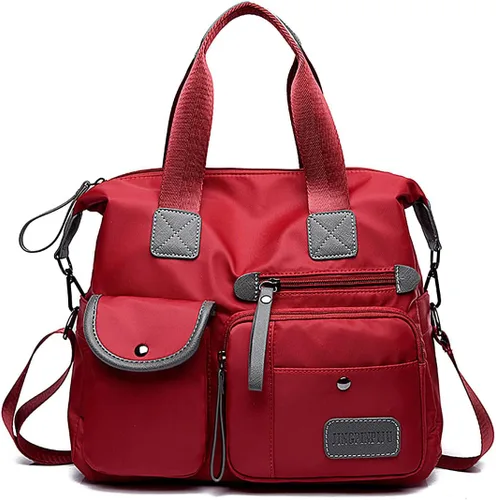 Miniatura 13 de Bolso de mano ligero, floral, con asa superior con múltiples bolsillos de nailon para el trabajo, resistente al agua, bolsa para viajes, de hombro