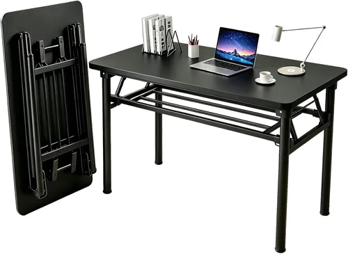 Escritorio plegable pequeño para computadora de 31.5 pulgadas, no requiere montaje, mesa plegable pequeña, escritorio compacto que ahorra espacio