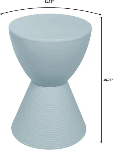 Miniatura 9 de LeisureMod Mesa auxiliar moderna de reloj de arena, mesa auxiliar de tambor de carcasa de ABS con almacenamiento para uso en interiores y Azul