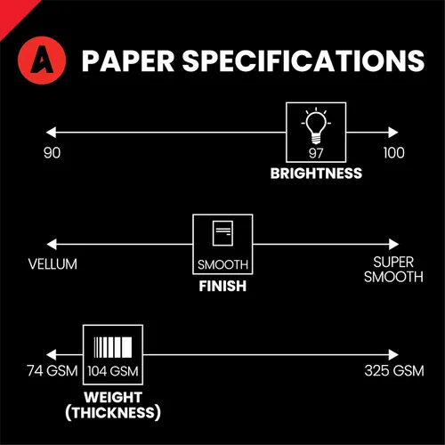 Miniatura 2 de Papel para Impresora Blanco Opaco Accent, 8.5" x 11" 28lb Bond/70lb Text Papel de Copia – 500 Hojas (1 Resma) – Papel Premium para Computadora