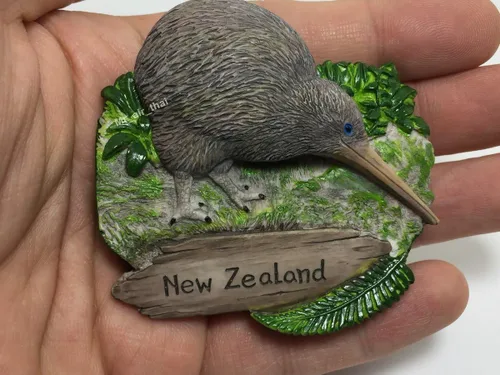 Miniatura 4 de WitnyStore Tiny Kiwi Flightless Bird Nueva Zelanda Australia Oceanía Atracciones Turísticas Resina Refrigerador Imán Viajero Recuerdo Regalo Memento