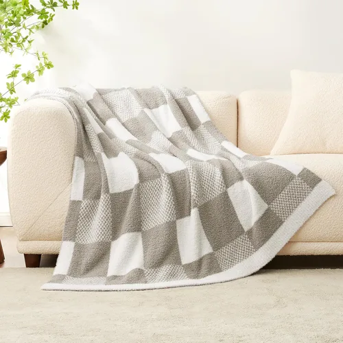 Miniatura 38 de Snuggle Sac - Manta a cuadros, manta roja para sofá, manta de microfibra de franela buffalo a cuadros, mullida, cálida, acogedora, suave, manta