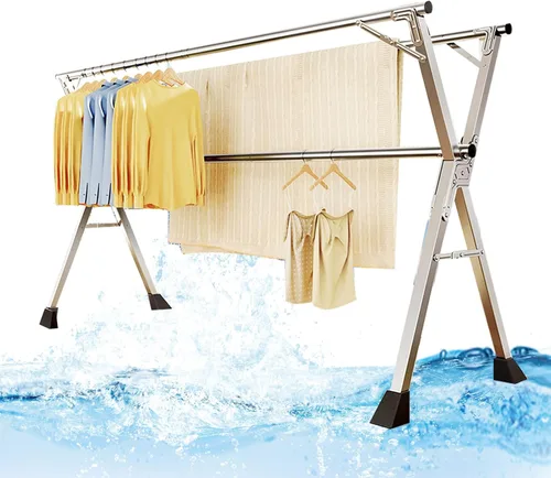 Estante de secado de ropa plegable para lavandería, estantes para secadora de ropa en interiores, tendedero portátil de ropa al aire libre, soporte