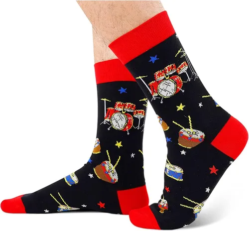 Miniatura 3 de HAPPYPOP Calcetines divertidos de música para hombres, regalos novedosos, regalos para amantes de la música, regalos para hombres, Multi