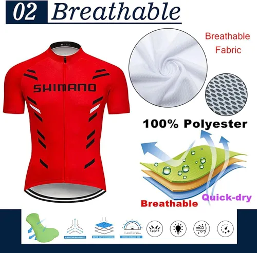 Miniatura 5 de Camiseta de manga corta para hombre, ciclismo y cremallera, para bicicleta