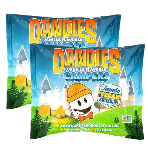 Miniatura 9 de Dandies Malvaviscos veganos originales, sin sabores artificiales, colorantes alimenticios, jarabe de maíz o gelatina, perfectos para asar, s'mores