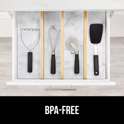 Miniatura 6 de GORILLA GRIP DripGuard - Forro para estantes, protector no adhesivo para cajones y gabinetes de cocina, antideslizante, de plástico con superficie