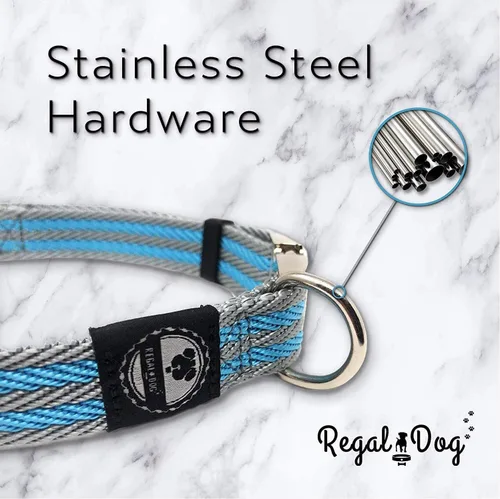 Miniatura 3 de Regal Dog Products Collar mediano para mascotas con hebilla grabada personalizada, collares de sarga duraderos para perros pequeños, collares