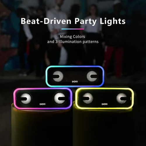 Miniatura 6 de DOSS SoundBox Pro+ - Altavoz de Bluetooth inalámbrico con sonido impresionante de 24 vatios, bajos en aumento, emparejamiento estéreo inalámbrico