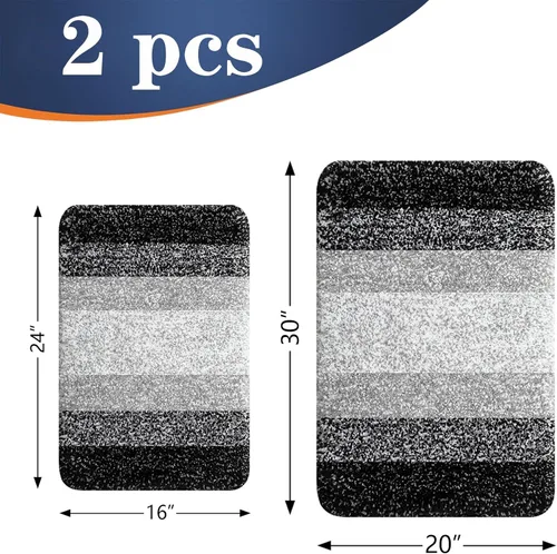 Miniatura 2 de OLANLY - Juego de tapetes para baño de 2 piezas, de microfibra, suaves y absorbentes, antideslizantes, lavables a máquina y para secadora, felpudos