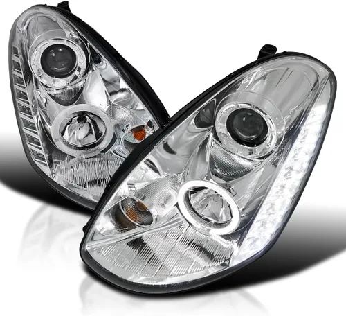 Miniatura 10 de SPEC-D TUNING Halo LED - Faros delanteros de proyector de color negro, lámparas de señal compatibles con Infiniti G35 4Dr Sedán 2005-2006, conjunto