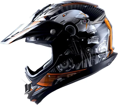Miniatura 25 de 1Storm Casco de motocross para adultos, todoterreno, MX, BMX, ATV, motocross, mecánico, HGXP14B, fibra de carbono, negro, HGXP14B