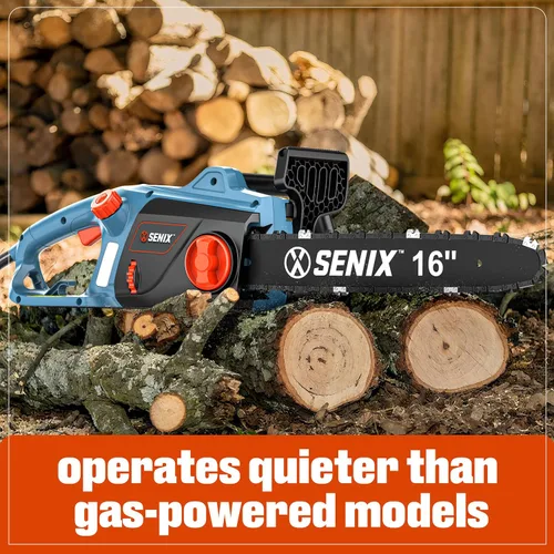 Miniatura 7 de SENIX Motosierra eléctrica de 12 amperios, extremidades y leña, mango auxiliar lateral