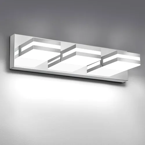 Miniatura 26 de IZORRO Luces LED modernas para baño (8 luces, regulables), iluminación de pared acrílica blanca mate, luces de tocador para baño sobre espejo, 6000