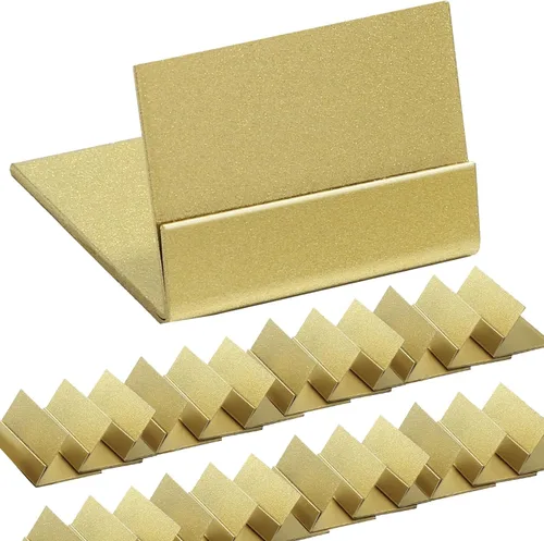 12 soportes dorados para números de mesa, soportes de metal para tarjetas, caja de almacenamiento, soportes ideales para bodas, aniversarios, fiestas