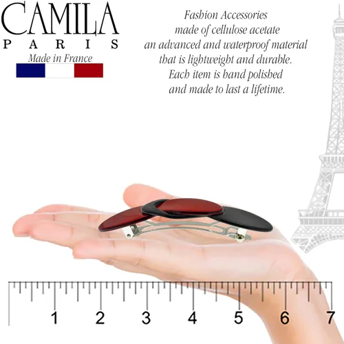 Miniatura 2 de Camila Paris CP2254 - Pinza de pelo francés para niñas, hecha a mano, cierre automático de metal, pinzas de agarre fuerte para mujeres
