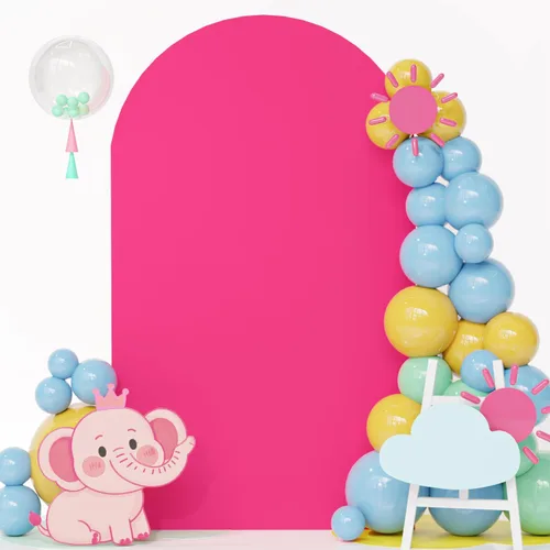 Miniatura 16 de FOTSHARER Cubierta para arco de boda, cubierta de arco de globo beige de 2.6 x 6 pies, cubiertas de fondo de arco de arco de elastano boho Chiara