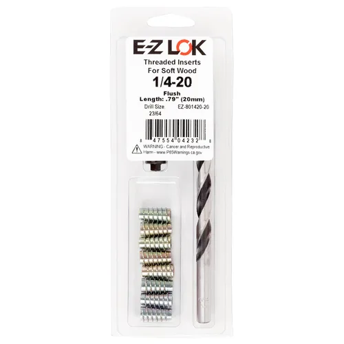 Miniatura 25 de Kit de reparación de rosca hexagonal E-Z para insertos roscados embutidos de madera blanda 5/16-18 x 25mm, taladro, herramienta de instalación
