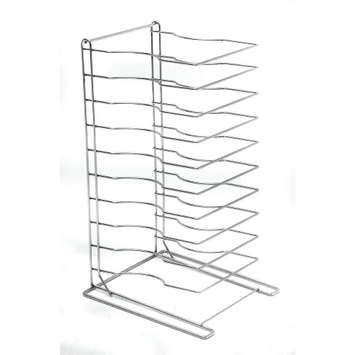 American Metalcraft 19033 Estante de refrigeración de acero cromado para pizza, de gran tamaño, 10 estantes, base cuadrada de 16 pulgadas, color