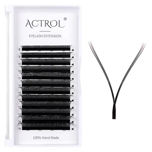 Miniatura 16 de Extensiones de pestañas 4D W, color negro, 0.003 in, rizo D, 0.315 in, volumen individual, YY, extensiones de pestañas en forma de W, fáciles