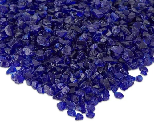 Miniatura 5 de Real Flame Llenador de vidrio ignífugo reflectante azul para uso en interiores y exteriores, hecho de vidrio templado, bolsa de 20 libras